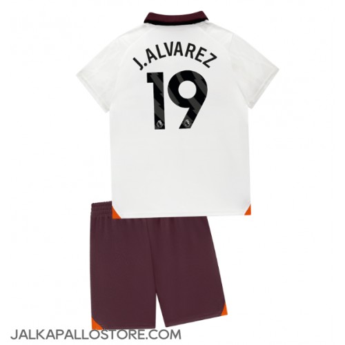 Manchester City Julian Alvarez #19 Vieraspaita Lapsille 2023-24 Lyhythihainen (+ shortsit)